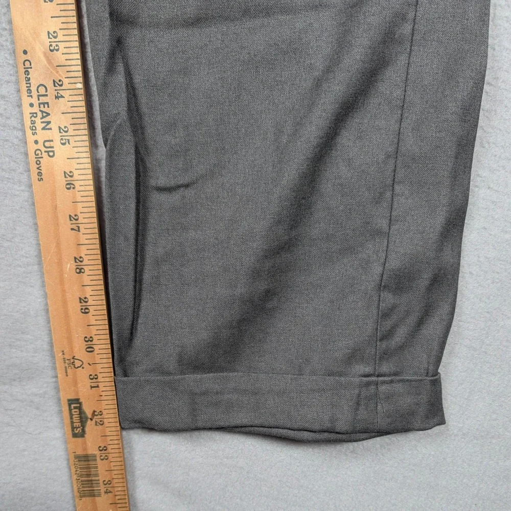 Santonelli Loro Piana Wool Dress Pant Mens 42x32 Grey Roma Flat Front Made Italy
